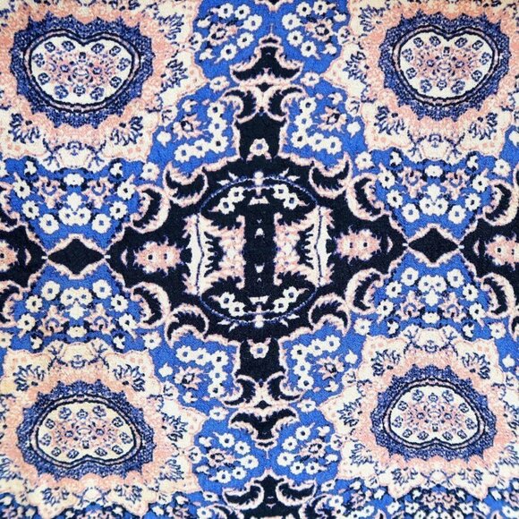 ASTR Blue Black Print Cold Shoulder Handkerchief Shift Mini Dress Tunic Coverup - Picture 11 of 13